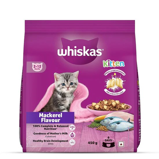 Whiskas Mackerel Dry Cat Food - All Breed Kitten (2-12 months)