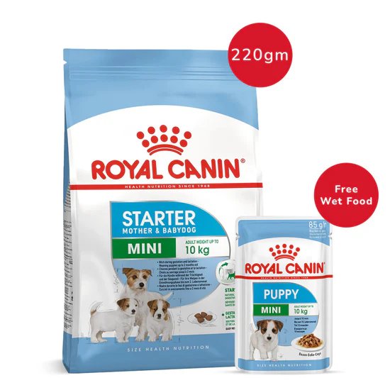 Royal Canin Mini Starter Dry Food 220g + Mini Puppy Wet Pouch 85g