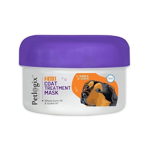 Petlogix 2 in 1 Coat Treatment Mask for Dogs, Replenish Dogs Moisture and Maintain Coat Healthy, Silky, Shiny, Nourishes Skin, 400gm