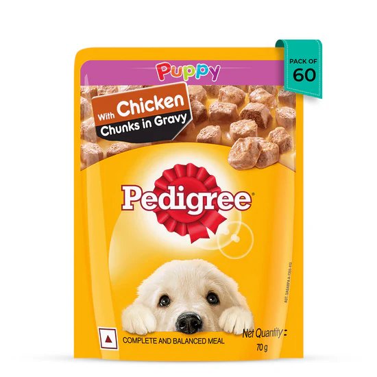 Pedigree Chicken Chunks in Gravy Wet Dog Food - All Breed Puppy 70g