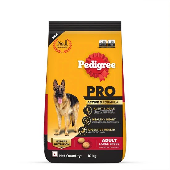Pedigree Adult PRO Expert Nutrition. Active - Large Breed - Dry Dog Food - 10kg