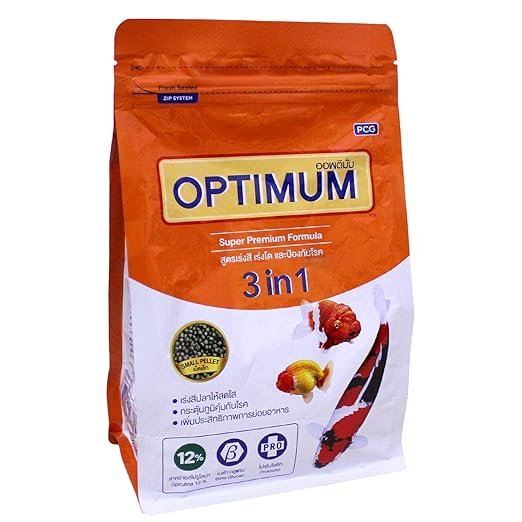 Foodie Puppies Optimum 3 in 1 Premium Formula Fish Food for Carp, Goldfish and Cichlid Spirulina 12% Floating Type Small Pellet (800g)