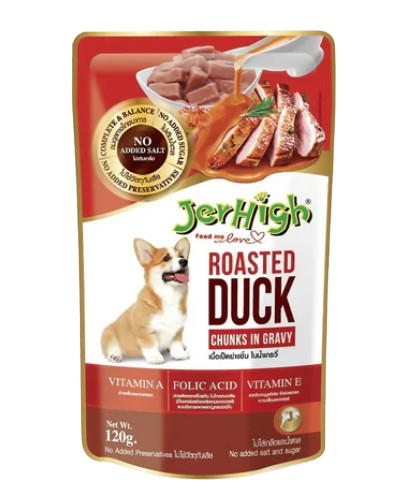 JerHigh Roasted Duck in Gravy Wet Dog Food 70\pcs